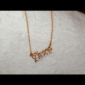 B2G1F! "Aries" Zodiac birth gold tone necklace
